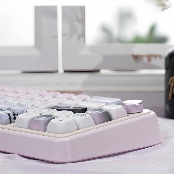 Black Pink Cute Keycaps,MOA Pofile Moonlight-Theme Custom Keycap Dye Sublimation PBT Keycaps 134 Keys Full Size Keycap Set for Cherry MX Switches 60% 75% 100% Mechanical Gaming Keyboard DIY