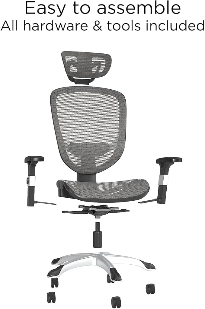 STAPLES Ergonomic Task Chair, Mesh, Ergonomic, Lumbar Support, Swivel, Gray