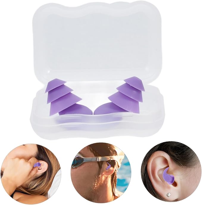 Silicone Noise Cancelling Soft Comfortable Fit for Sleeping Studying Concerts Airplanes Industrial Noise Reduction Hearing Protection with Storage Case