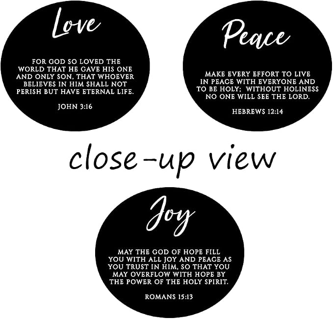 3 Piece Inspirational Wall Art, Black Sayings Prints Picture, Quotes "Love Peace Joy" Motivational Canvas Art for Religious Decor Gifts, Stretched And Framed Artwork for Home Wall Decor (48"Wx24" H)