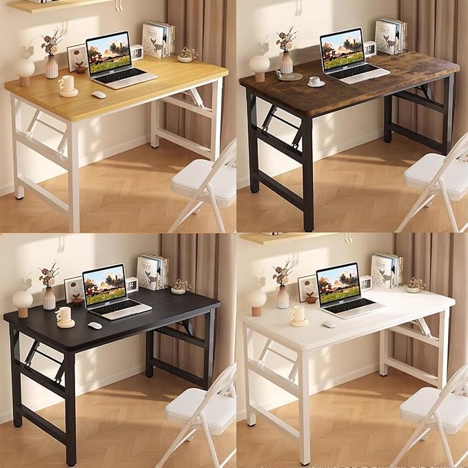 Folding Desk,31.5 Inch No Assembly Folding Computer Desk, Space-Saving Small Desk for Home Office Bedroom Dorm Study, Compact Portable Foldable Laptop Desk