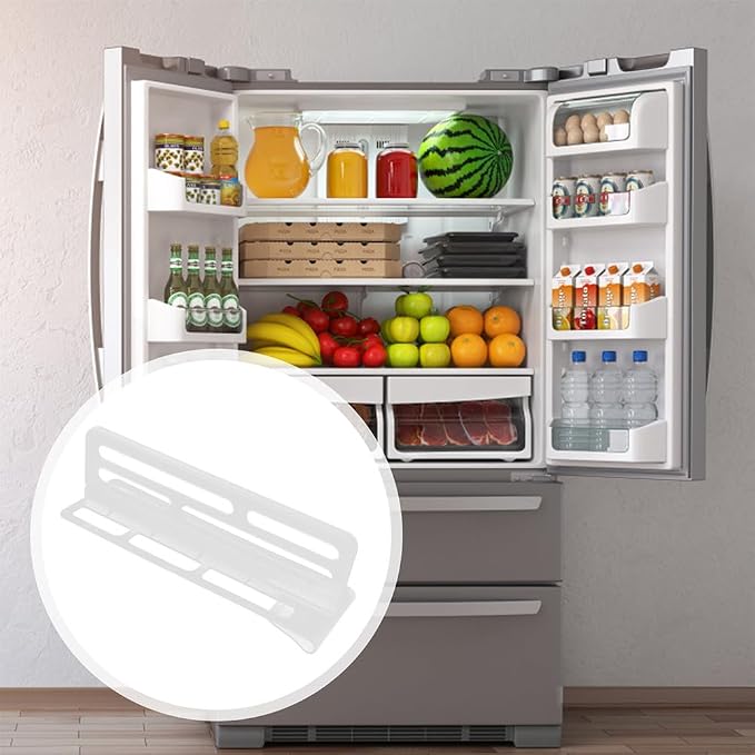 Refrigerator Dividers: Adjustable Fridge Dividers for Glass Shelves, Freezer Shelf Organizer and Food Storage Separator for Refrigerator Organization, Kitchen Pantry Cabinet Drawer Storage, 4 Pack