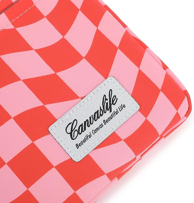 Canvaslife Patten Laptop Sleeve 14 inch 14.0 inch Laptop case Bag (Pink Check)
