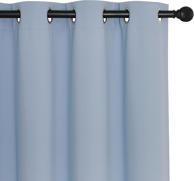 NICETOWN Blackout Curtains 120 inch Length for Sliding Glass Door, Grommet Thermal Insulated Room Darkening Sound Reducing Drapes for Room Divider, 1 Panel, W52 x L120, Vintage Blue