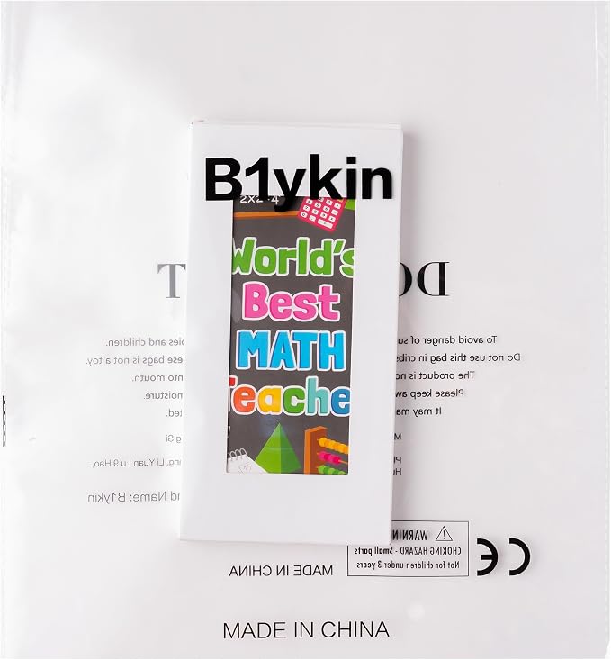 B1ykin Cute Sticky Notes Set - World’s Best Math Teacher Self-Stick Notes Pad, 550 Sheets Writing Memo Pages Sticky Notepad for Appreciation Gifts, School Office Party Supplies (Math Teacher)