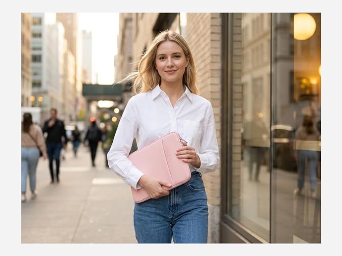Laptop Sleeve Case for MacBook Neo/Air/Pro 13 inches A18/M5/M4/M3/M2/M1 Chip 2026-2020 A3404 A3449 with 2 Pockets Tablet Bag Case Accessories (Blush Pink)