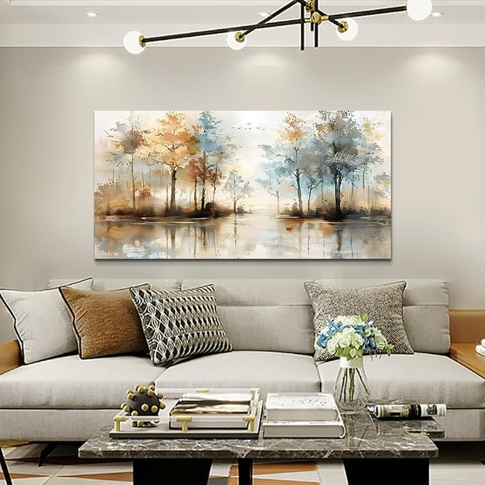 Lapremoly Large Wall Decor For Living Room Framed Wall Art for Bedroom Abstract Tree Painting Wall Artworks Hang Pictures For Office Decoration Canvas Prints Room Home Decorations Posters 30"X60"