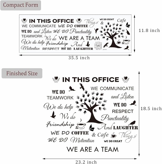 Office Inspirational Quotes Wall Decals - Motivational Teamwork Stickers, Positive Lettering Spiritual Words, Company Art 'We Are A Team' Decoration