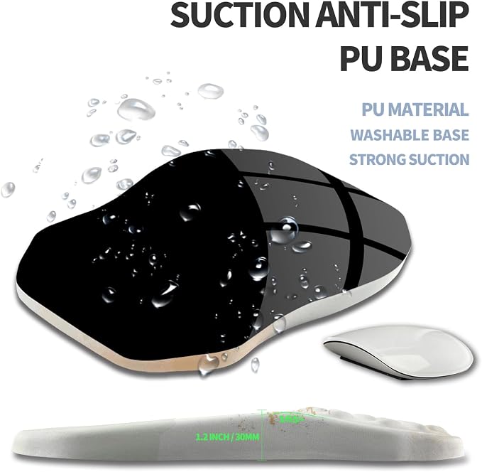 Ergonomic Raised Mouse Pad Wrist Support with Bilateral Slope Memory Foam Mousepad for Wrist Rest and Carpal Tunnel Pain Relief 11.8x7.9〃 Green Leaf