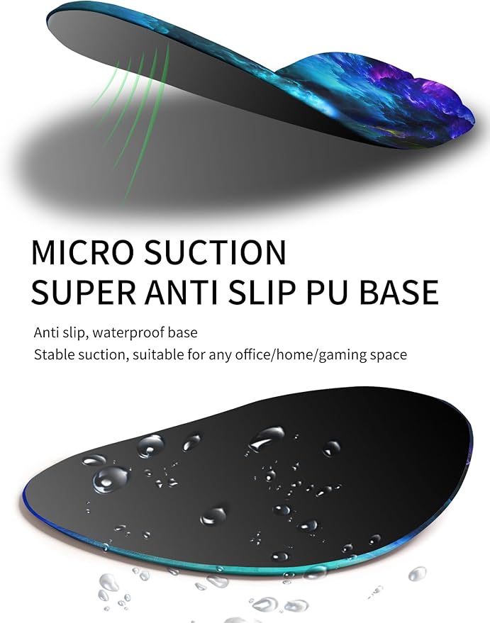 Palm-Rest and Wrist-Hugging Mouse Pad Wrist Rest, Ergonomic Wrist Support with Curve Fitting Cushioned Memory Foam for Carpal Tunnel Pain Relief, 9.9 x 8.3 Inch, Nebula
