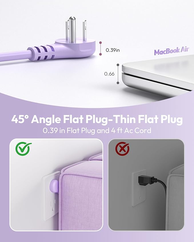 NTONPOWER Purple Travel Power Strip,Travel Essentials 4 Outlets 3 USB(1 C) with 4FT Wrapped Extension Cord Flat Plug, Cruise Essentials 2026 for Hotel Travel Cruise Essentials
