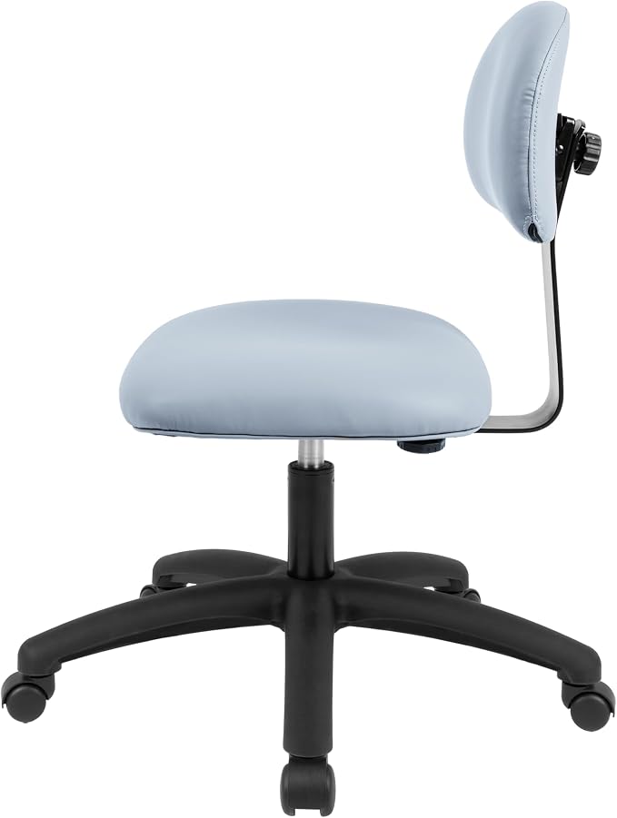 FSS Series Square seat Low (17"-22") seat Height Chair. Vinyl-for Office, Garage, Desk, Shop, Computer, Doctor, Medical, Easy to Clean! NO Footring (Gray, Low, _Standard Casters)