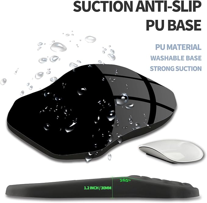Ergonomic Raised Mouse Pad Wrist Support with Bilateral Slope Memory Foam Mousepad for Wrist Rest and Carpal Tunnel Pain Relief 11.8x7.9〃Horror Skeleton