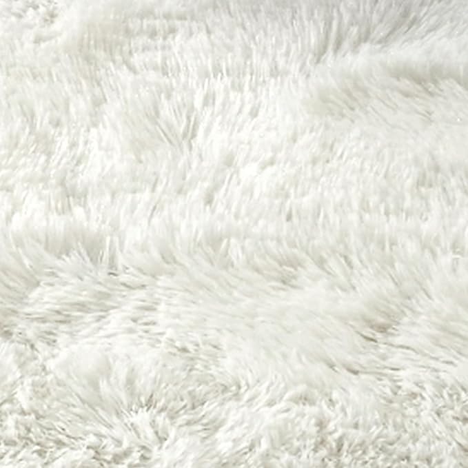 Zentavio Area Rugs for Living Room Small Carpet for Bedroom 3x5 Bedside Washable Soft Fluffy Shag Aesthetic Plush High Pile Throw Rug for Nursery Kids Room Dorm Room White