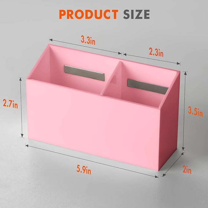 BEYGORM Magnetic Dry Erase Marker Holder for Whiteboard,Non-slip Acrylic Magnet Pen Holder for Fridge Refrigerator,Locker Organizer for Work,Locker Accessories,Pencil Cup for Desk(Pink)