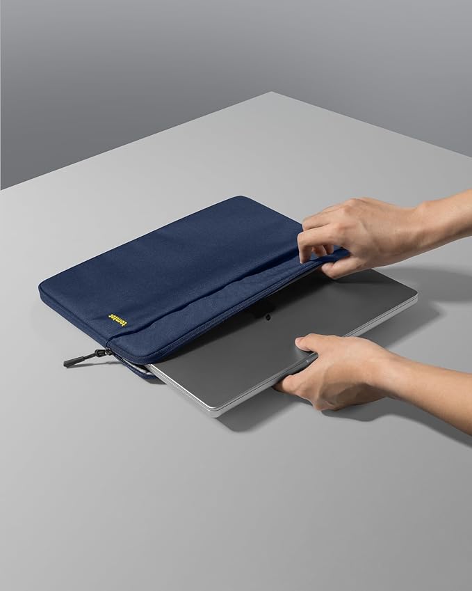 tomtoc Slim Laptop Sleeve Case for 13-inch New MacBook Air M5 (2026) M4/A3420 M3/A3113 M2/A2681, M1/A2337, Fits MacBook Neo A18 Pro, Water-Resistant Protective Carrying Case with Accessories Pocket