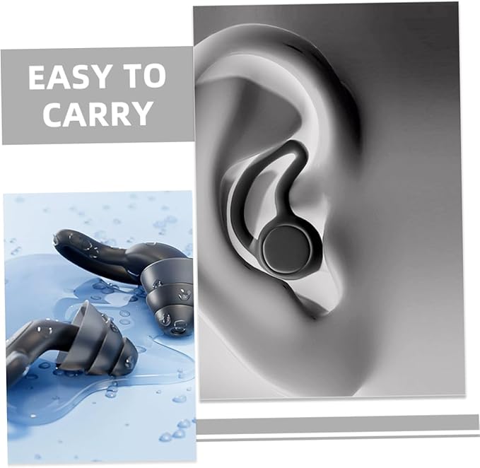 GALPADA 2pcs Silicone Noise Cancelling for Sleeping and Work Comfortable Secure Fit Noise Reduction Portable Black for Study Rest and Focus
