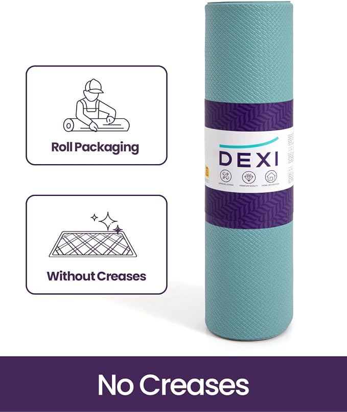DEXI Kitchen Floor Mats Cushioned Anti Fatigue, 23x59, Large Wide Standing Runner Rug Waterproof, Comfort Memory Foam Padded for Front Sink Laundry, Turquoise