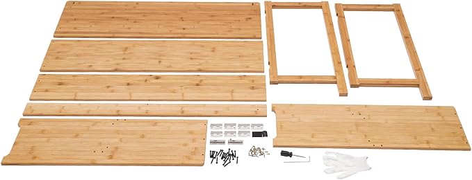 Folding Computer Desk with Bookshelf Bamboo Portable Foldable Table for Writing, Studying, Gaming Folding Desk for Student Office