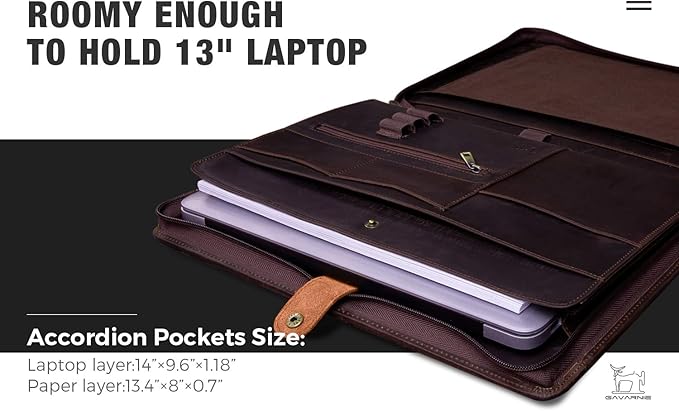 Personalized Leather Portfolio Padfolio for Men, Engraved Gifts for Father's Day for Husband from Wife, Customized Leather Gifts Present for Son/Dad, for Birthday, Dark Brown