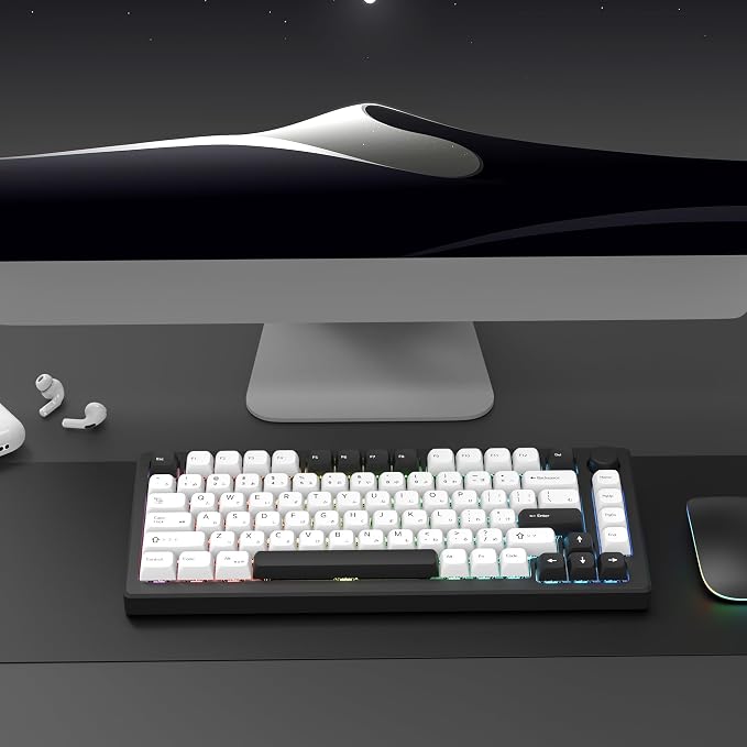 XDA White Keycaps, XVX Japanese PBT Keycap Sets, Bow Key caps 75 Percent Dye-Sublimation Keyboard Keycaps for 61/64/68/84/87/100/104/108 Cherry MX Mechanical Keyboard