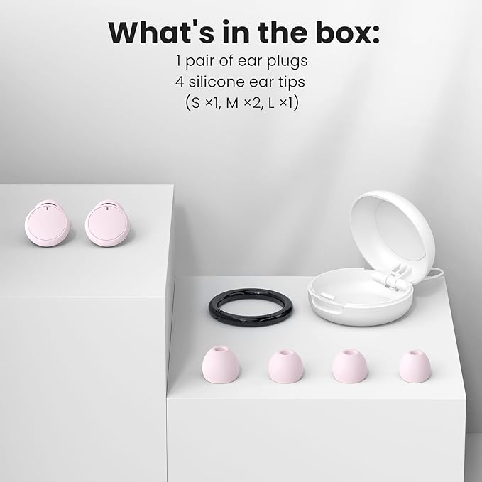 Earplugs for Sleeping,Reusable Earplugs for Noise Reduction 30dB with Carrying Case,Hearing Protection Ear Plugs for Concert,Focus,Working,Studying&Sound Reduction