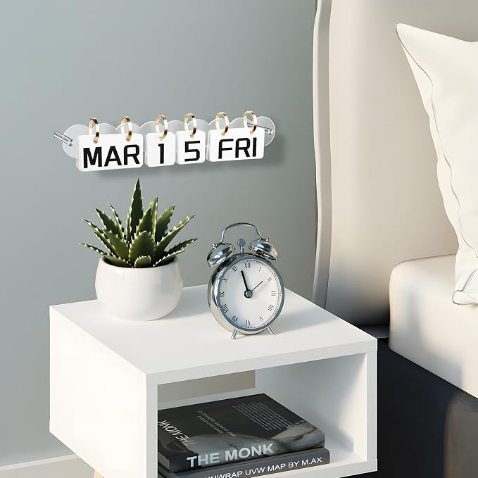 Homakover Wall Mount Acrylic Calendar, Perpetual Calendar 2024 Daily Display Calendar, Reusable Yearly Wall Standing Calendar with Wall Hook for Home Office Decor Desk Accessories (Clear-A Shape)