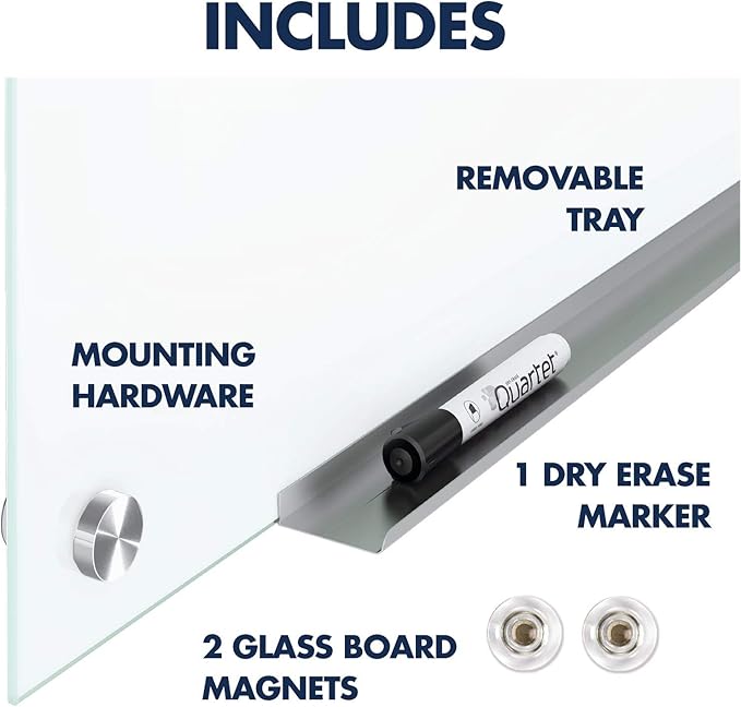 Quartet Dry Erase Board, Magnetic Whiteboard 6' x 4', Glass Board for Wall, Infinity, Brilliance White (G27248W)