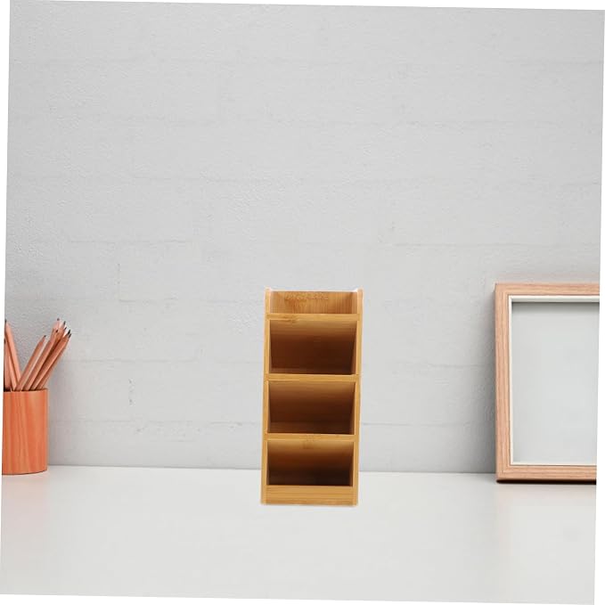 TEHAUX Multi-functional Wooden Desk Organizer Elegant Storage for Office Supplies Pens and Pencils Stylish and Minimalist Design for Clean Workspace