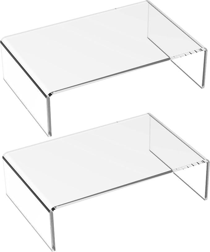 2 Pack Acrylic Monitor Stand Riser Clear Computer Monitor Stand | Acrylic Monitor Stand Riser Clear Computer Monitor Stand