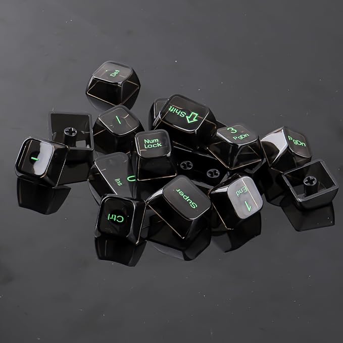 Sunzit Black Transparent Keycaps, OEM Profile Keycap Set, Custom Minimalist Style Keycaps, Fully Backlit Key Cap for MX Switches Mechanical Keyboard