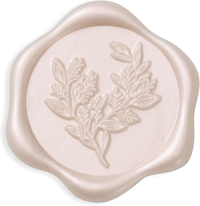 UNIQOOO Wax Seal Stickers - Eucalyptus Wedding Invitation Envelope Seal Stickers, 50 Pcs Self- Adhesive Champagne Stickers, Perfect for Invitation, Christmas, Gift Wrapping, Party