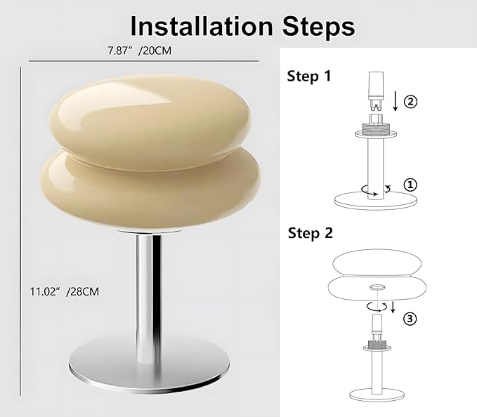 Glivpny Mushroom Lamp Table Lamp for Night Stands,Mid Century Modern Desk Lamps for Bedroom, Vintage Dimmable Bedside Small Cute Lamps, Cool Aesthetic House Warming Gifts New Home Decor (Copper)