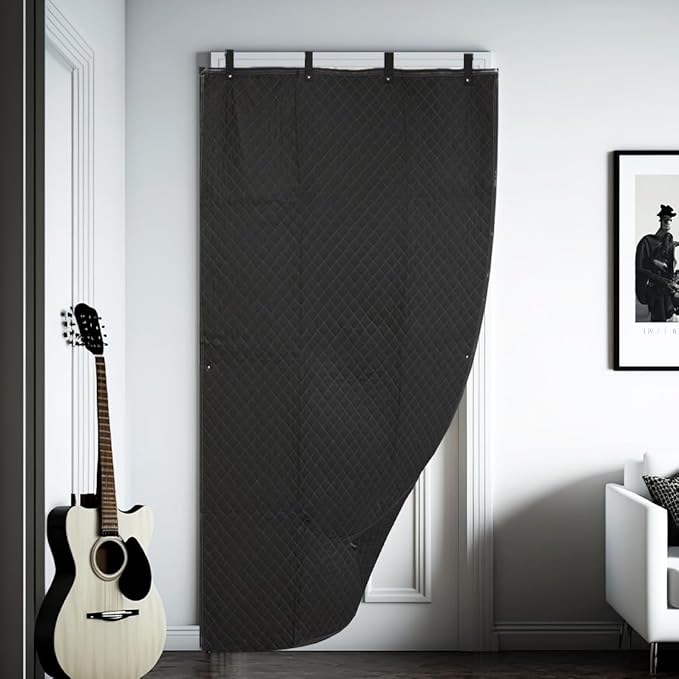 Boxer Studio Sound Dampening Blanket 48" x 78" - Door - Window - Diamond Pattern Insulated Blanket, Light Blocker, Sound Absorbing - Grommets and Loops