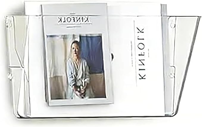 MINDEPOT 1 Pockets Acrylic Wall File Organizer Clear File Holder for Office