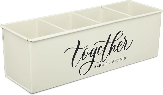 dudki Desk organizer with 4 compartments for office table | stylish Metal Desk Organizer | Stationary Storage | Pencil Holder for Office, Home, and Study Table (Together) Beige
