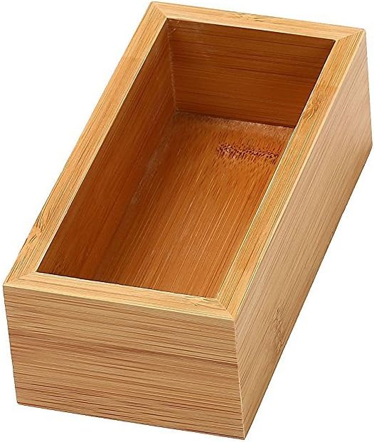 YBM HOME Bamboo Drawer Organizer Storage Box for Kitchen Drawer, Junk Drawer, Office, Bedroom, Children Room, Craft, Sewing, and Bathroom, 3x6x2 inch