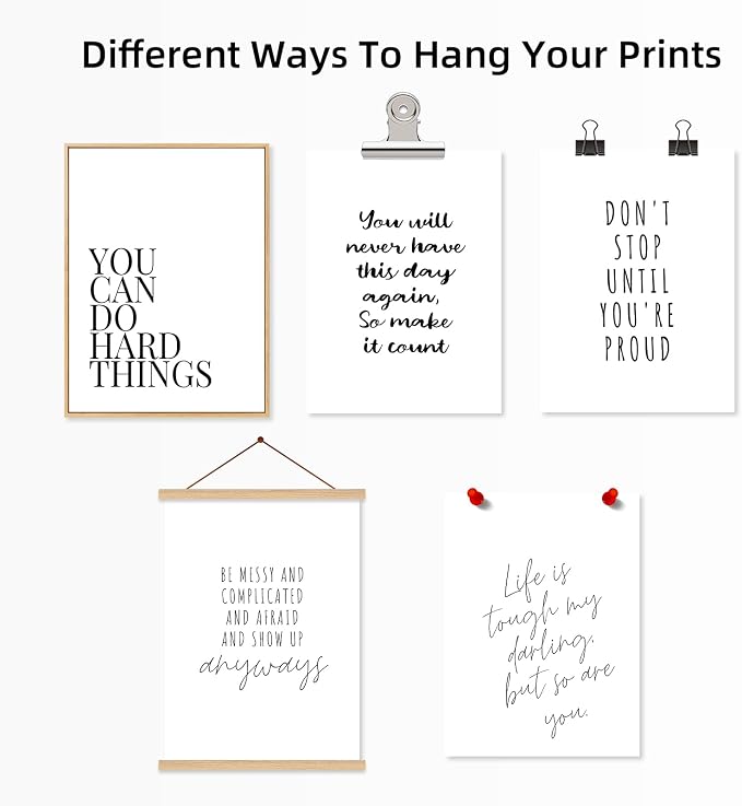 Office Inspirational Wall Art Decor Motivational Quotes Canvas Wall Art Positive Classroom Posters Pictures Office Inspirational Work Artwork for Women Home Bedroom 12x16 Inch Unframed Set of 6