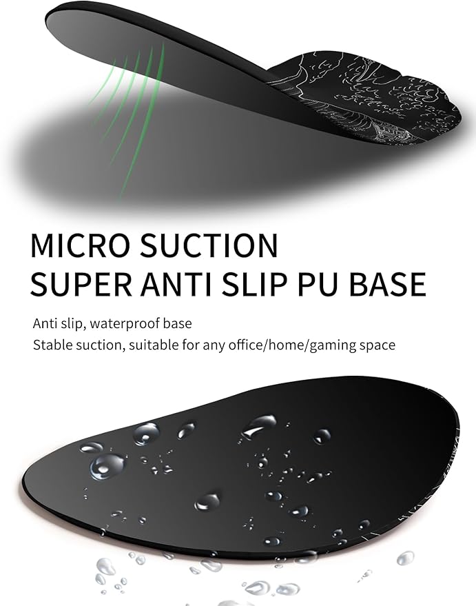 Palm-Rest and Wrist-Hugging Mouse Pad Wrist Rest, Ergonomic Wrist Support with Curve Fitting Cushioned Memory Foam for Carpal Tunnel Pain Relief, 9.9 x 8.3 Inch, Waves