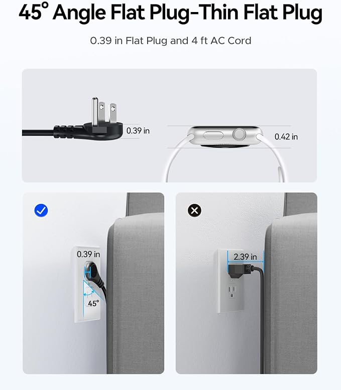 Cruise Approved Travel Power Strip, ORICO 4 Outlets 3 USB Ports (1 USB C) with 4FT Wrapped Short Extension Cord Small Power Strip, Compact for Hotel Travel Essentials ETL Listed-AP3