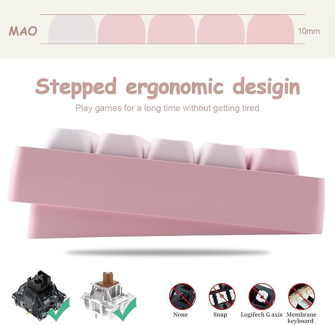 Tsungup MOA Keycaps-Pink Sakura,129 Keys Cute PBT Custom Cherry Blossom Keycaps 100 Percent,Dye Sub Key Caps Keyboard Keycap Set for MX Switches Mechanical Keyboard(only keycap)