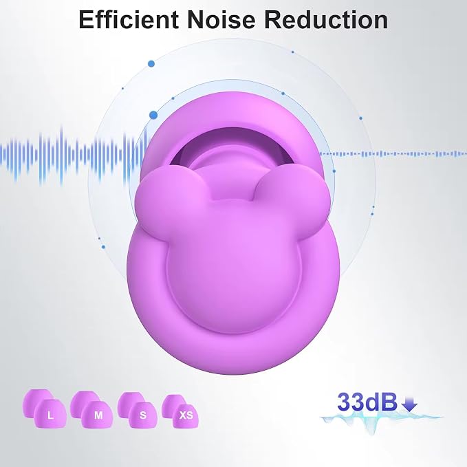 Ear Plugs for Sleeping Noise Reduction, Noise Cancelling, Hearing Protection Ear Plugs for Sleep, snoring, Study, Super Soft with 8 Ear Tips in XS/S/M/L (Rainbow)