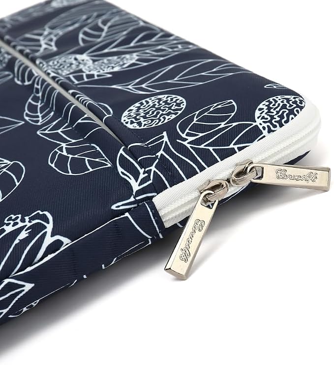 canvaslife Waterproof Pattern Laptop Sleeve 15 Inch 15 Case and 15.6 Laptop Bag(Blue Leaves)