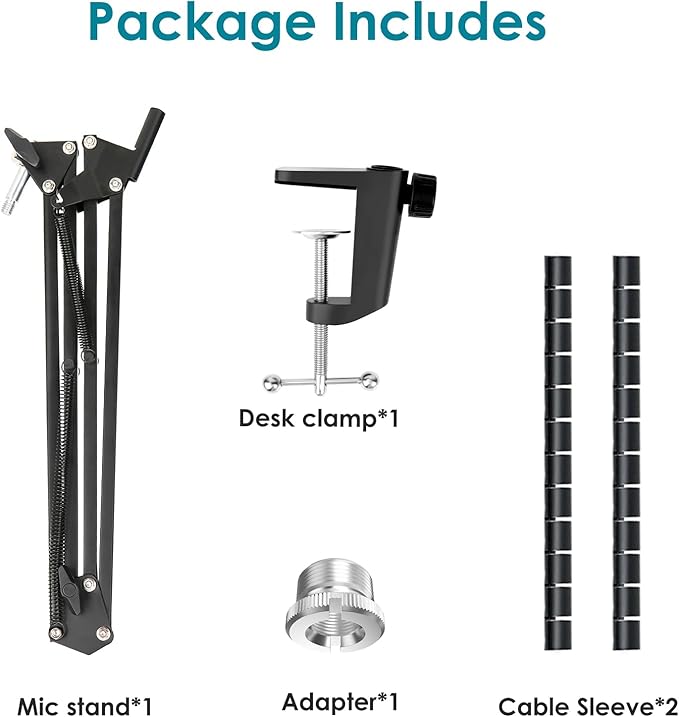 Mic Boom Arm for Razer Seiren V2 X Microphone - Adjustable Mic Arm Compatible with Razer Seiren V2 Pro, Seiren Mini and Seiren X, Mic Stand Great for Streaming, Gaming, Podcast by YOUSHARES