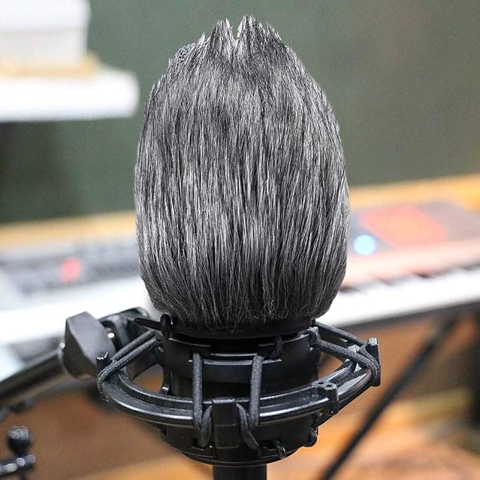 AT2020 Pop Filter Windscreen - Furry Windscreen/Fur Foam Wind Cover for Audio Technica Microphone AT2020+ AT2035 AT4040 by YOUSHARES