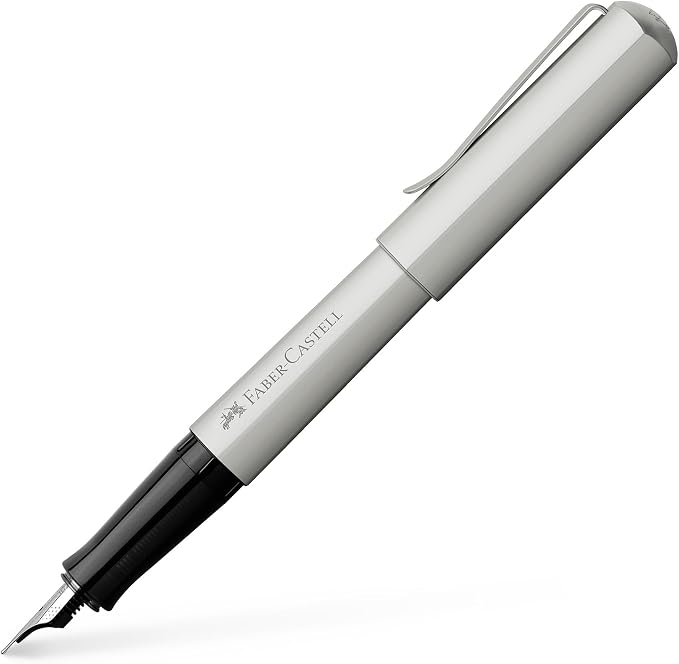 Faber-Castell HEXO Fountain Pen, Matte Silver - Extra Fine