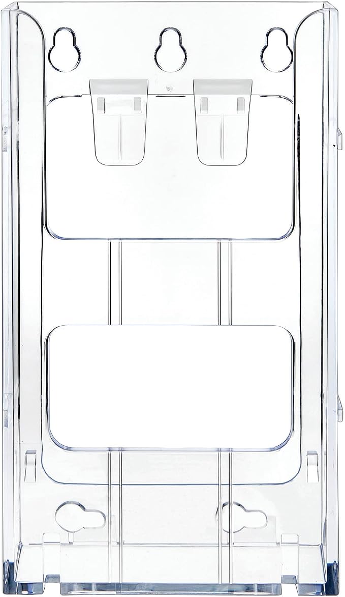 Deflecto® Lit Loc® Interlocking Leaflet Literature Display, 8" H x 4 3/8" W x 1 1/4" D, Clear