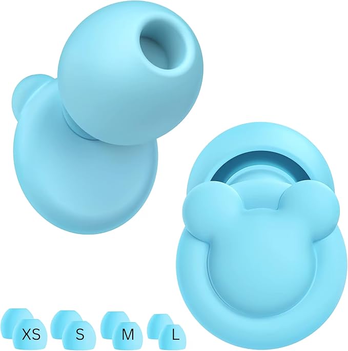 Ear Plugs for Sleeping Noise Reduction, Noise Cancelling, Hearing Protection Ear Plugs for Sleep, snoring, Study, Super Soft with 8 Ear Tips in XS/S/M/L (Blue)