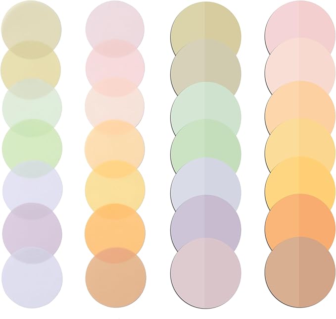 Mr. Pen- Transparent Sticky Note Set, 560Sheets, Colorful, Round Transparent Sticky Notes Set