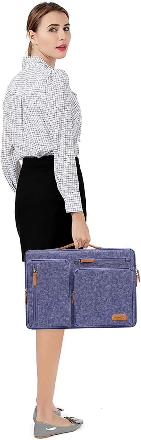 MOSISO 360 Protective Laptop Case 13.3 inch, 13-13.3 inch Laptop Sleeve Compatible with MacBook Air/Pro 13 / Pro 14,HP Dell Acer ASUS,Side Open Carrying Case with 4 Zipper Pockets&Handle,Purple Orchid